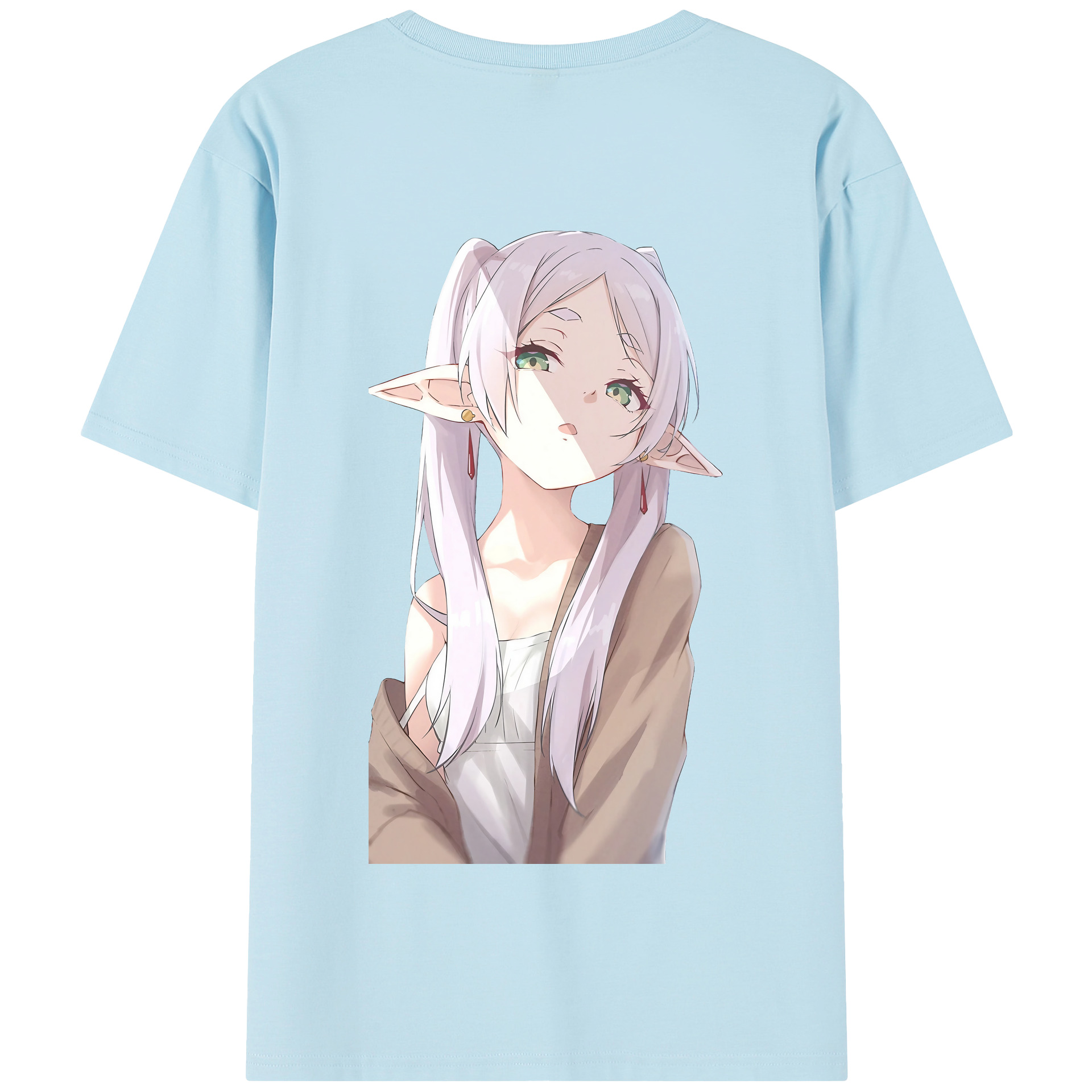 （画像用） 葬送のフリーレン Frieren 綿100％半袖Tシャツ（背面プリント）